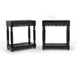 pair of chinese carved wood side tables, 19th century