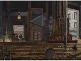 a painting of a man and a woman sitting on a boat