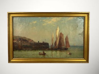 une image d'une peinture de bateaux dans l'eau