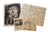 une image représentant une collection de dessins et d'esquisses d'un homme
