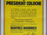 an advertisement for president coluche, the first president of france