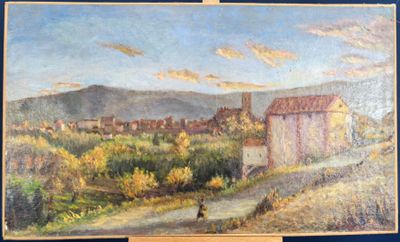 École Française 1900 "paysage de campagne " huile sur toile …