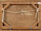 a picture of a wooden frame with a rope hanging from it