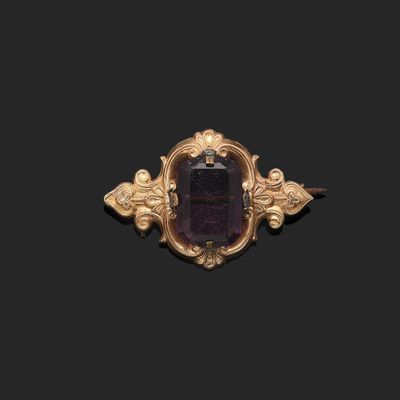 une bague-broche en améthyste et diamants