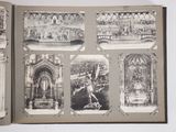 a book opened to show pictures of a church