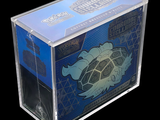 a clear box with a picture of a turtle inside of it
