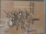 a picture of a painting of a band on the wall