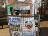 a cart that has a lot of items in it