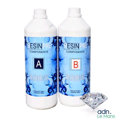 two bottles of liquid and a diamond on a white background