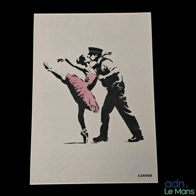 a painting of a man and a woman dancing together