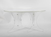 Table de salle à manger ronde en plexiglas, le piètement à d… (photo 2)