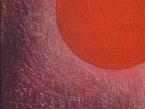 une image représentant un cercle orange sur fond violet