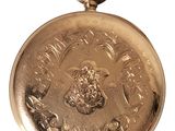 an image of a gold pocket watch on a white background
