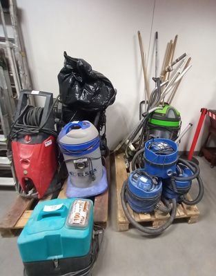 many different types of vacuums and other equipment in this room