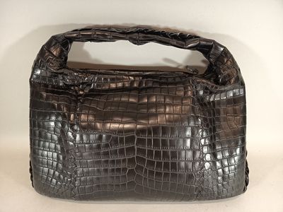 BOTTEGA VENETA Sac porté épaule en cuir noir