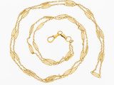 a gold plated necklace with a chain and a clasp