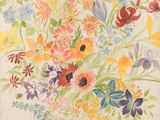 une image représentant un tableau représentant un bouquet de fleurs dans un vase