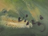 a painting of a boat in the middle of the water
