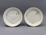 paire d'assiettes en porcelaine chinoise bleue et blanche