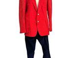 an image of a red jacket and pants on a mannequin