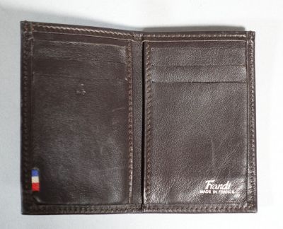 FRANDI Porte carte en cuir marron