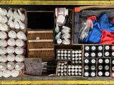 a box full of assorted items that are on display