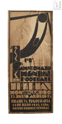 Brésil - Yougoslavie. Affiche promotion pour la Coupe du Mon…