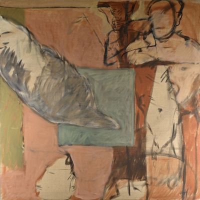 un tableau sur le mur d'une pièce avec un tableau sur le mur