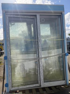 a truck that has a large window on the back of it