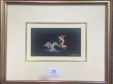 tableau représentant un homme à cheval et une femme à cheval