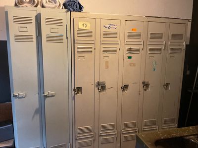 two lockers that are next to each other in a room