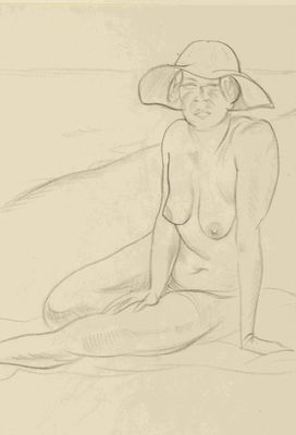 ELZA RADLOVA (1888–1924) Double-Sided Drawing: Nude. Crimea,…