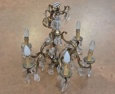 a chandelier that is sitting on a table