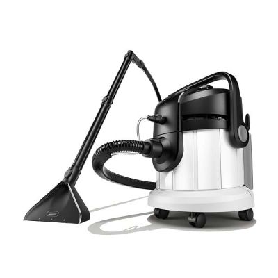 une image représentant un aspirateur et un plumeau sur fond blanc