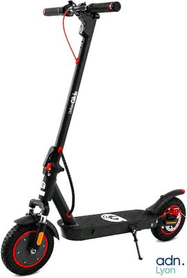 a close up of a scooter on a white background
