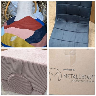 plusieurs photos représentant différents types de meubles, notamment une chaise et une table