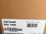 a cardboard box with a label on it that says cut cadet xrs 1000