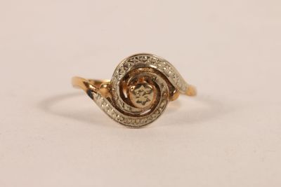 Bague tourbillon en or jaune et gris 750 ‰. - Photo 1
