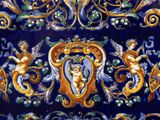 an image of a very ornate blue and gold plate