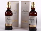 two bottles of ballantro ' s 21 year old