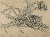 an old map of the city of london showing the streets and buildings