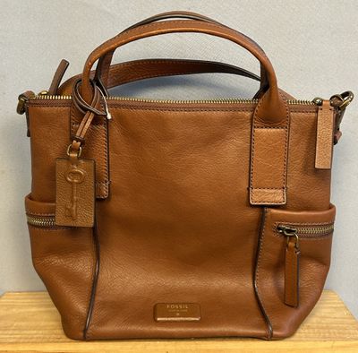 FOSSIL sac à main en cuir brun modèle EMERSON, porté main ou…