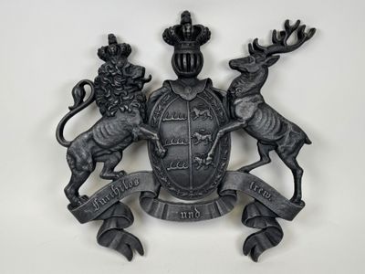 une image représentant des armoiries ornées de deux cerfs et d'une couronne