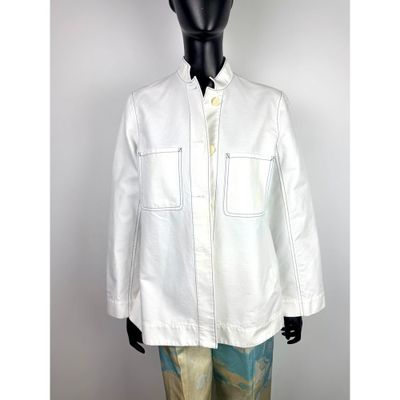 ARKET. Veste en twill de coton blanc.