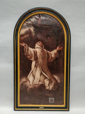 une image représentant un tableau où l'on voit un homme tenant une colombe dans la main