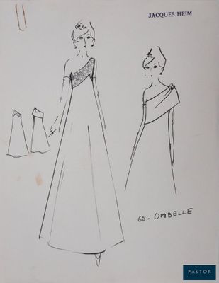 croquis d'une femme en robe et d'une femme en robe