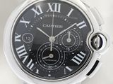cartier ballon de cartier watch with black dial and roman numerals