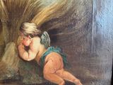 a painting of a baby in the middle of a painting