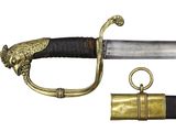 an image of a sword with a lion head on the blade