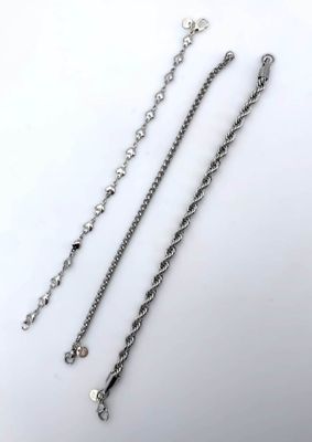 3 bracelets en argent 925°/°°° à maille torsadée, maille épi… - Photo 1